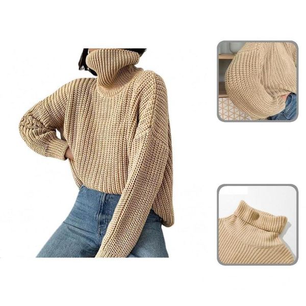 women's sweaters all match knitwear solid color turtleneck knitted pullover for party, White;black
women's sweaters all match knitwear solid color turtleneck knitted pullover for party, White;black