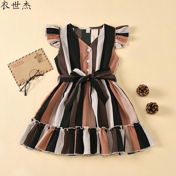 casual girls summer clothes striped dress sleeveless kids bow tie belt clothing apparel ruffled princess girl's dresses, Red;yellow
casual girls summer clothes striped dress sleeveless kids bow tie belt clothing apparel ruffled princess girl's dresses, Red;yellow