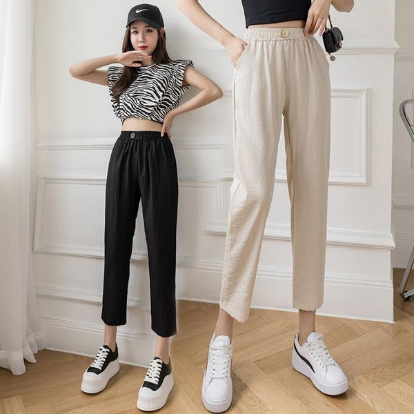 women's pants & capris cotton and linen casual women 's summer 2021 fashion straight harem loose wide leg trousers, Black;white
women's pants & capris cotton and linen casual women 's summer 2021 fashion straight harem loose wide leg trousers, Black;white
