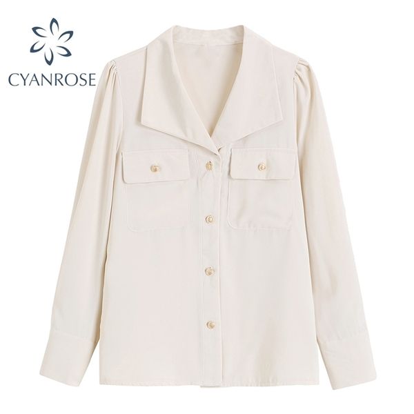 pocket blouses women single breasted ol streetwear elegant work basic shirts apricot long sleeve spring lapel blusas 210515, White
pocket blouses women single breasted ol streetwear elegant work basic shirts apricot long sleeve spring lapel blusas 210515, White