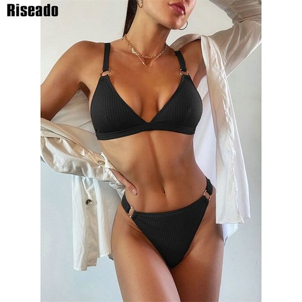 riseado push up bikini women's swimsuit ribbed swimwear women black set high waist bathing suits ring biquini summer 210728, White;black
riseado push up bikini women's swimsuit ribbed swimwear women black set high waist bathing suits ring biquini summer 210728, White;black