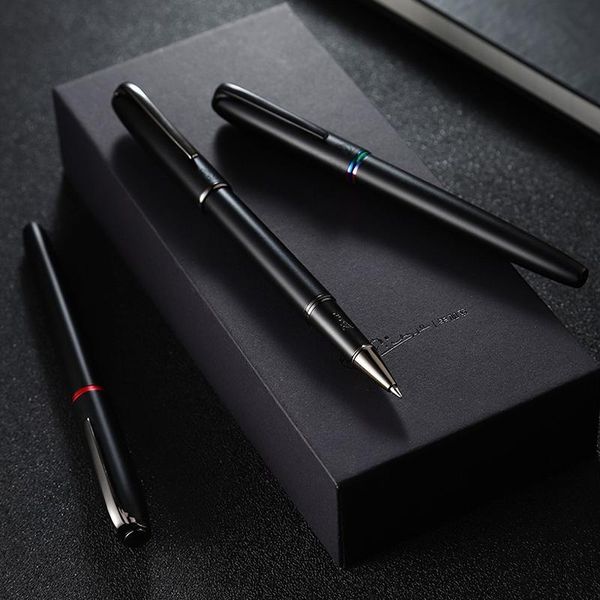 picasso 916 pimio fashion metal roller ball pen titanium black matte barrel for business writing no gift box ballpoint pens, Blue;orange 
picasso 916 pimio fashion metal roller ball pen titanium black matte barrel for business writing no gift box ballpoint pens, Blue;orange