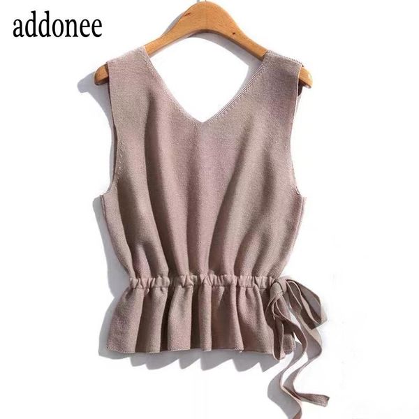 women's vests 2021 latest style spring summer autumn women female wild v-neck sleeveless knitted intellectual drawstring sweater vest s, Black;white
women's vests 2021 latest style spring summer autumn women female wild v-neck sleeveless knitted intellectual drawstring sweater vest s, Black;white