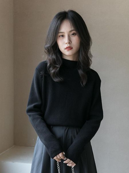women's sweaters winter knitted sweater female long sleeve soft warm women pullover a-straight half turtleneck solid casual, White;black
women's sweaters winter knitted sweater female long sleeve soft warm women pullover a-straight half turtleneck solid casual, White;black