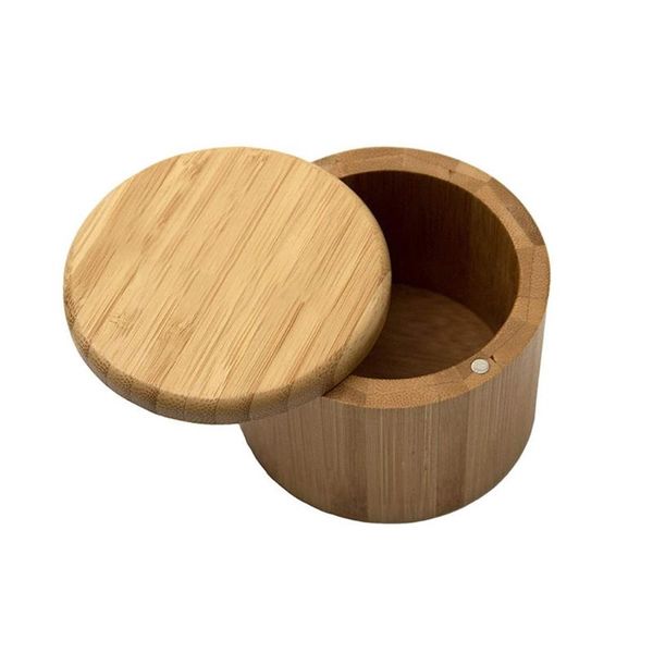 round bamboo seasoning box with swivel lid natural non-toxic rotating cover salt shaker environmentally friendly condiment storage bottles &
round bamboo seasoning box with swivel lid natural non-toxic rotating cover salt shaker environmentally friendly condiment storage bottles &