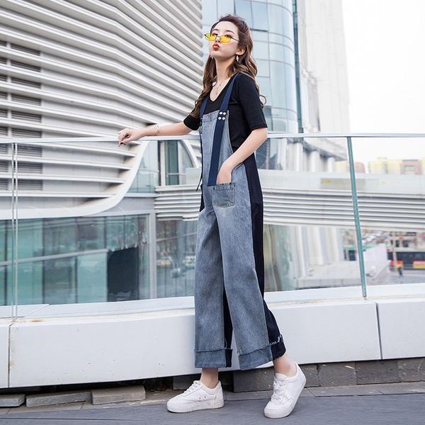 women's jeans cowboy suspender pants loose korean-style loose-fit 2021 style autumn by age short-height, Blue
women's jeans cowboy suspender pants loose korean-style loose-fit 2021 style autumn by age short-height, Blue
