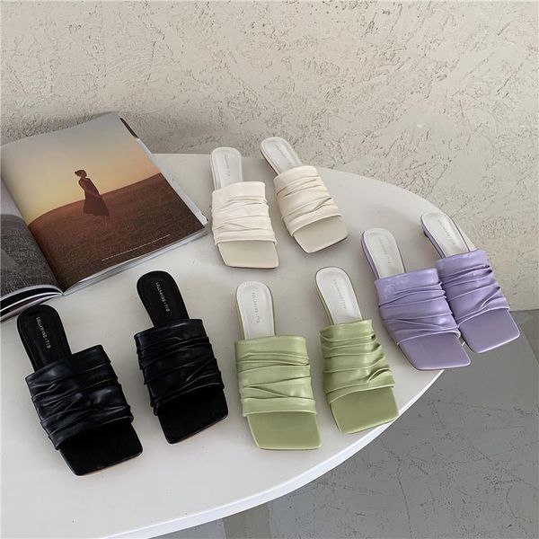slippers dxfan elegant kitten heel pleated outdoor slides women 2021 square open toe summer beach sandals shoes, Black
slippers dxfan elegant kitten heel pleated outdoor slides women 2021 square open toe summer beach sandals shoes, Black