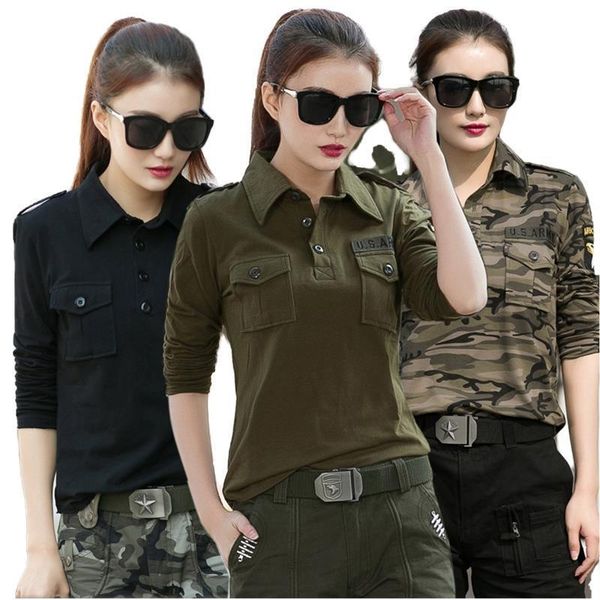 military camouflage long sleeved women t shirts loose casual clothing uniform cotton army green top, White
military camouflage long sleeved women t shirts loose casual clothing uniform cotton army green top, White