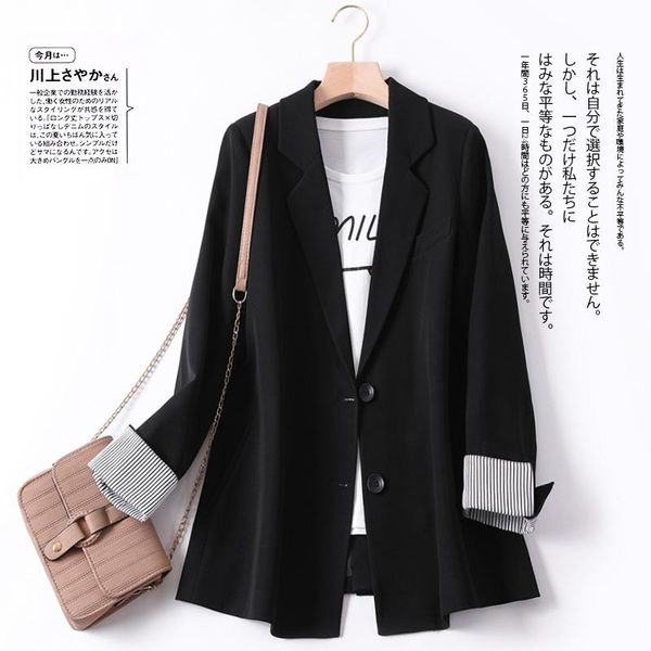 women's suits & blazers blazer black 2021 spring autumn korean style loose casual office lady solid single breasted notched collar, White;black
women's suits & blazers blazer black 2021 spring autumn korean style loose casual office lady solid single breasted notched collar, White;black
