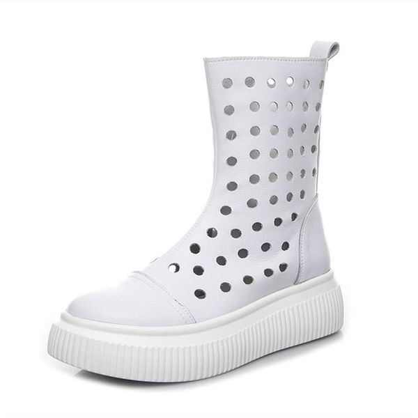 boots european style summer hollow thick soled platform genuine leather women shoes breathable mesh cutout zipper, Black
boots european style summer hollow thick soled platform genuine leather women shoes breathable mesh cutout zipper, Black