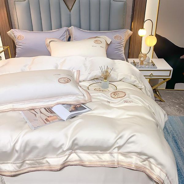 bedding sets genuine 100 pieces of double-sided tencel four-piece ice silk european silky nude sleeping sheets duvet cover
bedding sets genuine 100 pieces of double-sided tencel four-piece ice silk european silky nude sleeping sheets duvet cover