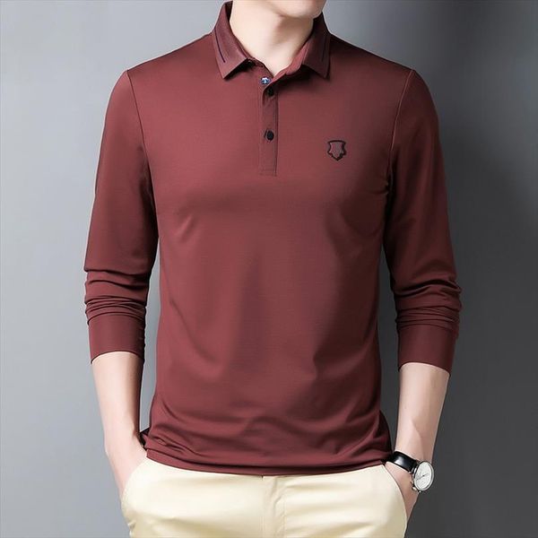 autumn solid color shirt classic men polos style business casual brand male clothes, White;black
autumn solid color shirt classic men polos style business casual brand male clothes, White;black