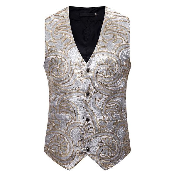 men's vests shiny silver sequin suit vest men slim fit single breasted waistcoat party wedding prom tuxedo gilet homme costume, Black;white
men's vests shiny silver sequin suit vest men slim fit single breasted waistcoat party wedding prom tuxedo gilet homme costume, Black;white