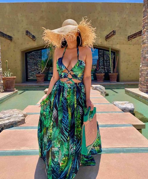 halter maxi long womens dress green printed sleeveless elegant split vacation dresses lace up hollow out summer beach robe, Black;gray
halter maxi long womens dress green printed sleeveless elegant split vacation dresses lace up hollow out summer beach robe, Black;gray