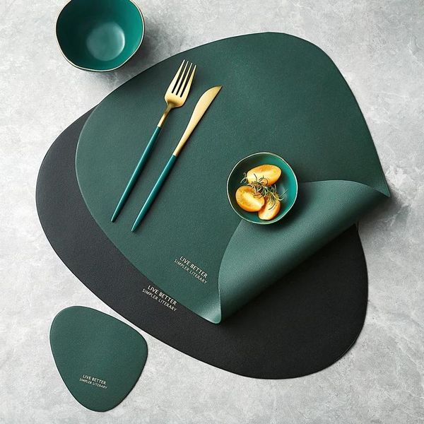 mats & pads 2-4set leather placemat tableware pad oil water resistant non-slip simple placemats disc dining table mat kitchen set
mats & pads 2-4set leather placemat tableware pad oil water resistant non-slip simple placemats disc dining table mat kitchen set