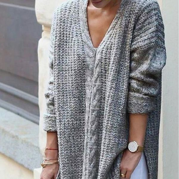 women's sweaters 2021 autumn winter v neck knitted warm pullovers casual solid loose jumpers oversized korean long sweater women, White;black
women's sweaters 2021 autumn winter v neck knitted warm pullovers casual solid loose jumpers oversized korean long sweater women, White;black