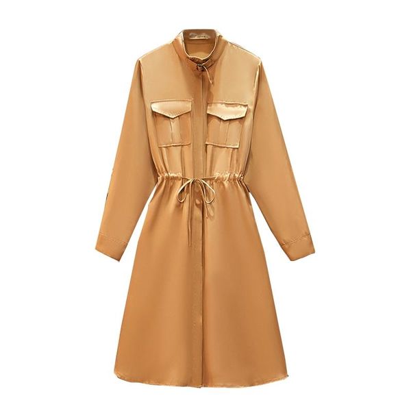 women's trench coats autumn women elastic drawstring tunic jackets long sleeve stand collar outerwear bx0b, Tan;black
women's trench coats autumn women elastic drawstring tunic jackets long sleeve stand collar outerwear bx0b, Tan;black
