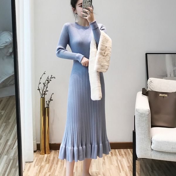 dress women in long-knit korean winter elegant vintage long mermaid sleeve, sweater sweater, robe, Black;gray
dress women in long-knit korean winter elegant vintage long mermaid sleeve, sweater sweater, robe, Black;gray