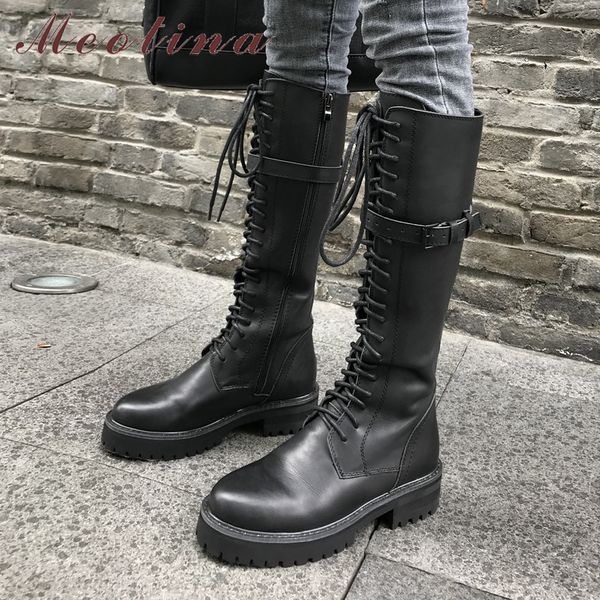 winter knee high boots women natural genuine leather thick heel motorcycle buckle zipper shoes ladies autumn 34-39 210517, Black
winter knee high boots women natural genuine leather thick heel motorcycle buckle zipper shoes ladies autumn 34-39 210517, Black