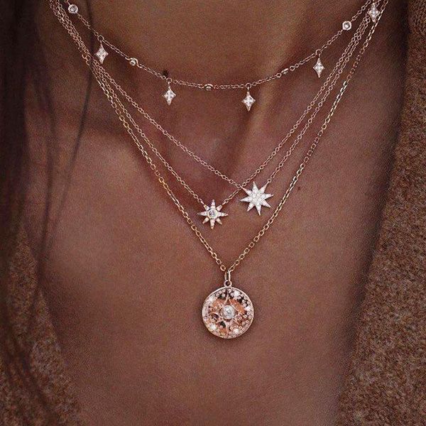 vintage geometric coin crystal star pendant necklace fashion choker necklaces for women jewelry wedding kpop iron chain, Silver
vintage geometric coin crystal star pendant necklace fashion choker necklaces for women jewelry wedding kpop iron chain, Silver