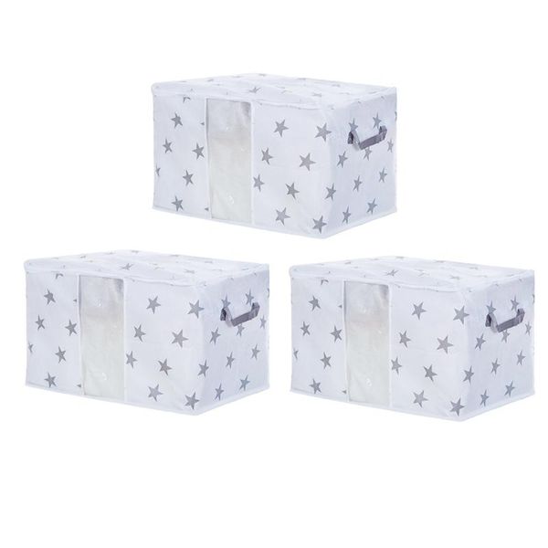 3pcs large capacity clothes foldable storage bag organizer with handle thick fabric sturdy zipper clear window clothing & wardrobe
3pcs large capacity clothes foldable storage bag organizer with handle thick fabric sturdy zipper clear window clothing & wardrobe