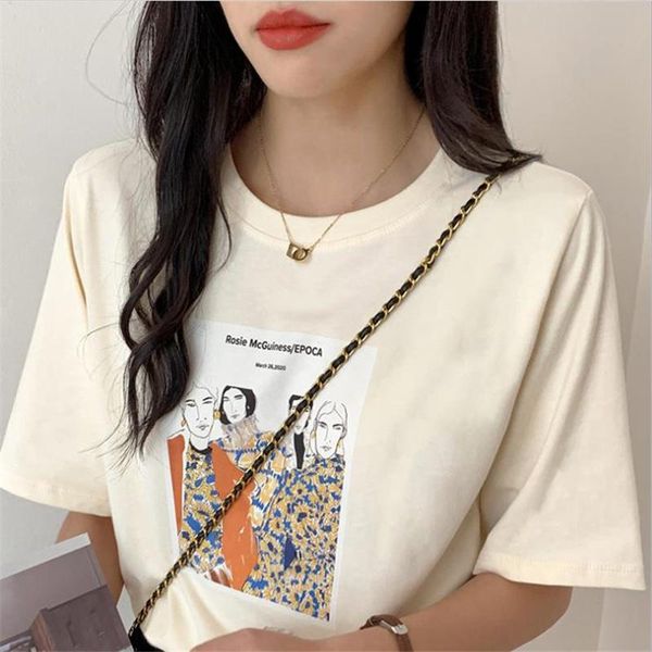 arrival summer women tees cartoon print t-shirt short sleeve casual loose cotton base round collar female youth cloth women's, White
arrival summer women tees cartoon print t-shirt short sleeve casual loose cotton base round collar female youth cloth women's, White