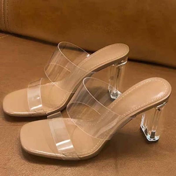 open toes heel shoes transparent stiletto ladies wild fairy women sandals, Black