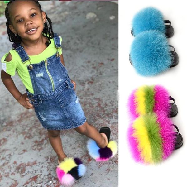 children real fur slippers girls soft rainbow raccoon shoes flat plush sandals cute slides toddler home flip flop slipper, Black;grey
children real fur slippers girls soft rainbow raccoon shoes flat plush sandals cute slides toddler home flip flop slipper, Black;grey
