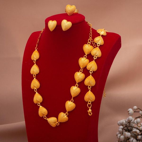 earrings & necklace 24k dubai jewelry sets gold color plated unique heart design earring bracelet ring wedding set, Silver
earrings & necklace 24k dubai jewelry sets gold color plated unique heart design earring bracelet ring wedding set, Silver