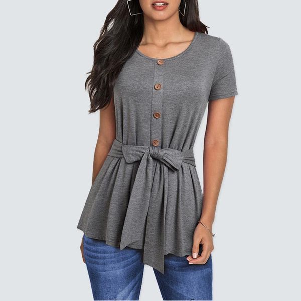 women's t-shirt women sun short sleeve bow bandaget shirt wooden buttons o neck casual summer 1ht038, White
women's t-shirt women sun short sleeve bow bandaget shirt wooden buttons o neck casual summer 1ht038, White