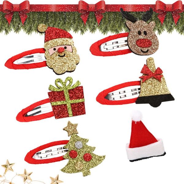 6pcs snowman bells elk shape hair clips kids sequin barrette adorable headdress accessories (random style)
6pcs snowman bells elk shape hair clips kids sequin barrette adorable headdress accessories (random style)