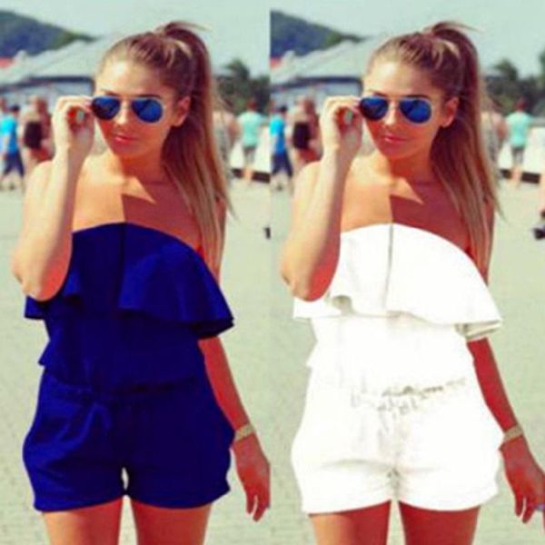 women's jumpsuits & rompers women ruffles off shoulder summer mini strapless jumpsuit beachwear, Black;white
women's jumpsuits & rompers women ruffles off shoulder summer mini strapless jumpsuit beachwear, Black;white