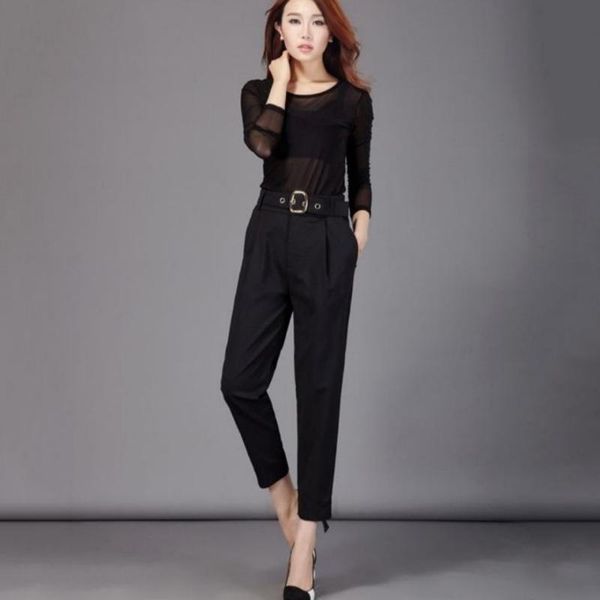 women's pants & capris 2021 spring summer korean professional solid leisure female ankle length suit high waist slim harem trousers l78, Black;white
women's pants & capris 2021 spring summer korean professional solid leisure female ankle length suit high waist slim harem trousers l78, Black;white