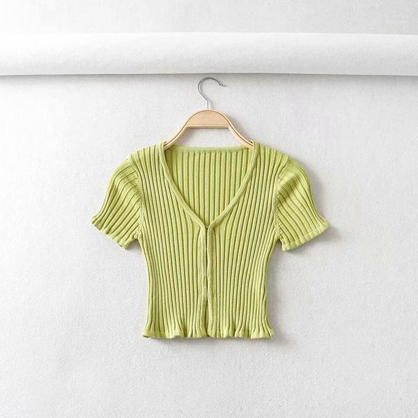women's t-shirt fashion knitted cardigan women solid color short-sleeved cropped short slim ladies summer button v-neck, White
women's t-shirt fashion knitted cardigan women solid color short-sleeved cropped short slim ladies summer button v-neck, White
