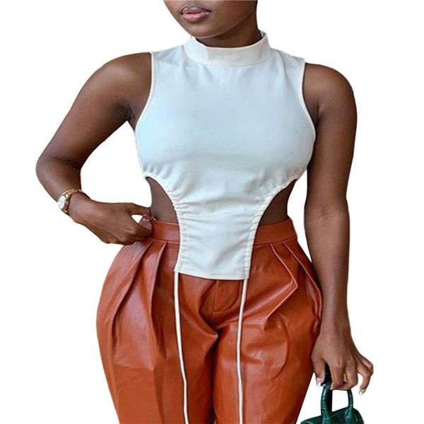 women's t-shirt ladies summer solid color y2k women girls leisure style high collar sleeveless lace up camisole slim base shirt, White
women's t-shirt ladies summer solid color y2k women girls leisure style high collar sleeveless lace up camisole slim base shirt, White