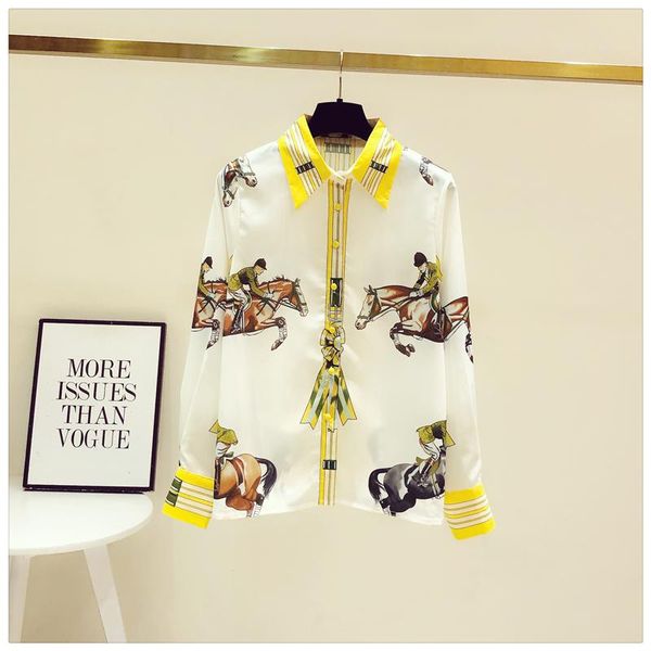 women's blouses & shirts europe style vinttage retro print long sleeves b764, White
women's blouses & shirts europe style vinttage retro print long sleeves b764, White