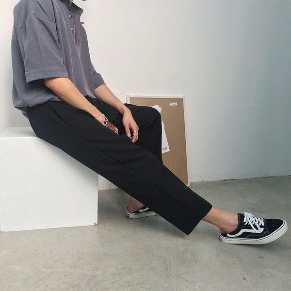 summer ins super fire casual pants men's korean fashion drop loose straight wide leg thin capris trousers, Black
summer ins super fire casual pants men's korean fashion drop loose straight wide leg thin capris trousers, Black
