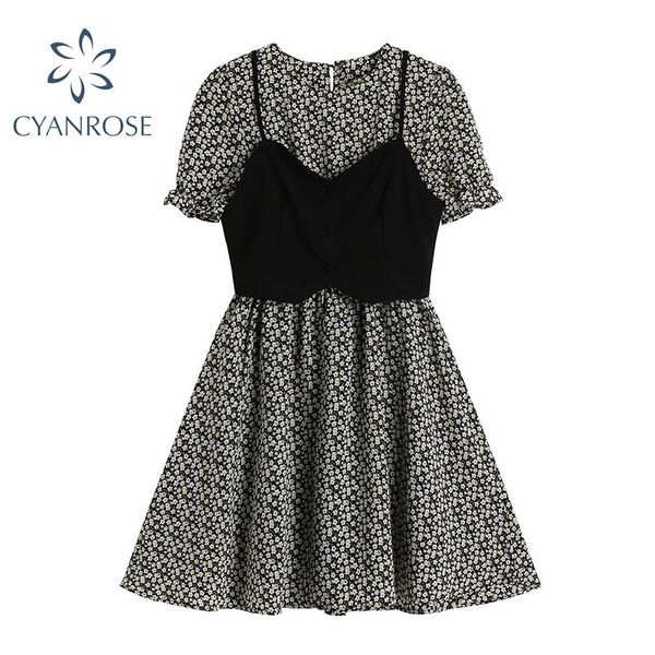 party dresses vintage short sleeve women's dress with strap vest elegant high waist mori girl korean 2021 summer rok beach crop frocks, White;black
party dresses vintage short sleeve women's dress with strap vest elegant high waist mori girl korean 2021 summer rok beach crop frocks, White;black