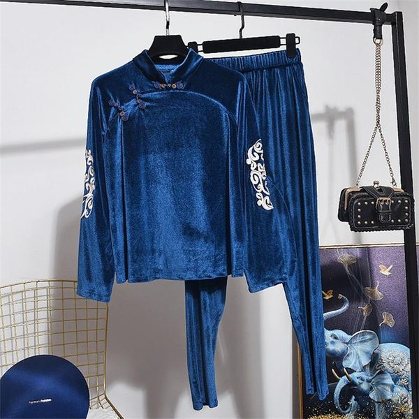 two piece dress spring autumn loose vintage style gold velvet female sets embroidery flower long sleeve pullover pencil pants 2pc women, White
two piece dress spring autumn loose vintage style gold velvet female sets embroidery flower long sleeve pullover pencil pants 2pc women, White