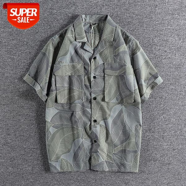 summer thin section of hong kong style retro short-sleeved flower shirt men's tooling double-pocket leaf print shirt, handsome clothin, White;black
summer thin section of hong kong style retro short-sleeved flower shirt men's tooling double-pocket leaf print shirt, handsome clothin, White;black