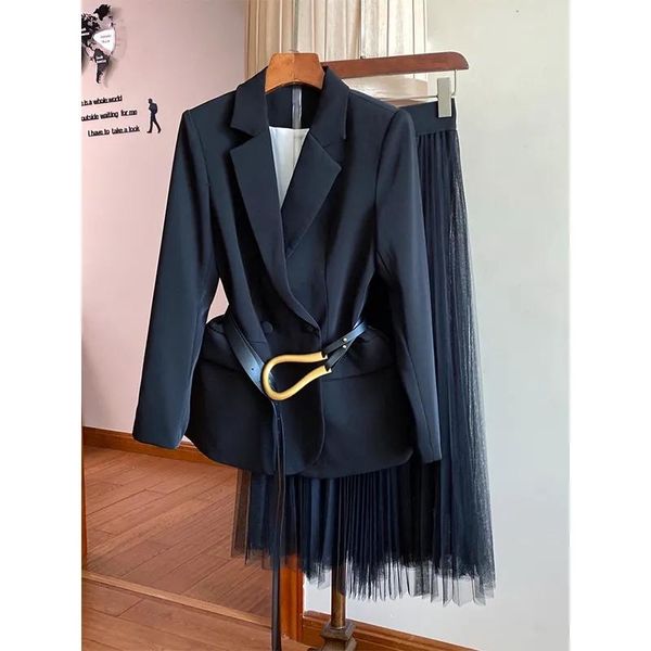 two piece dress coffee suit jacket + mesh skirt two-piece women's ol elegant spring 2021 products, White
two piece dress coffee suit jacket + mesh skirt two-piece women's ol elegant spring 2021 products, White