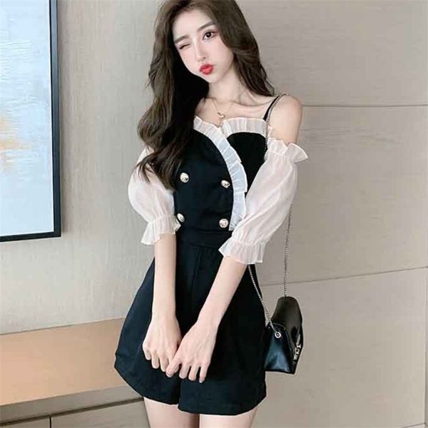 ruffles off shoulder half sleeve jumpsuit for women high waist elegant wide leg jumpsuits female summer 210519, Black;white
ruffles off shoulder half sleeve jumpsuit for women high waist elegant wide leg jumpsuits female summer 210519, Black;white