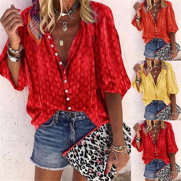 women's blouses & shirts spring autumn turn down collar long sleeve blouse women polka dot chiffon elegant print casual office button s, White
women's blouses & shirts spring autumn turn down collar long sleeve blouse women polka dot chiffon elegant print casual office button s, White