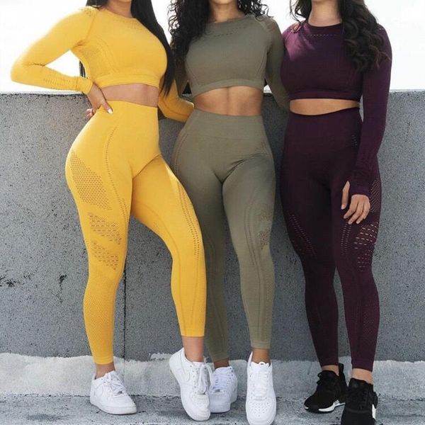 yoga outfit 2pcs set women seamless leggings sportswear hollow breathable sport clothes high waist pants fitness wear
yoga outfit 2pcs set women seamless leggings sportswear hollow breathable sport clothes high waist pants fitness wear