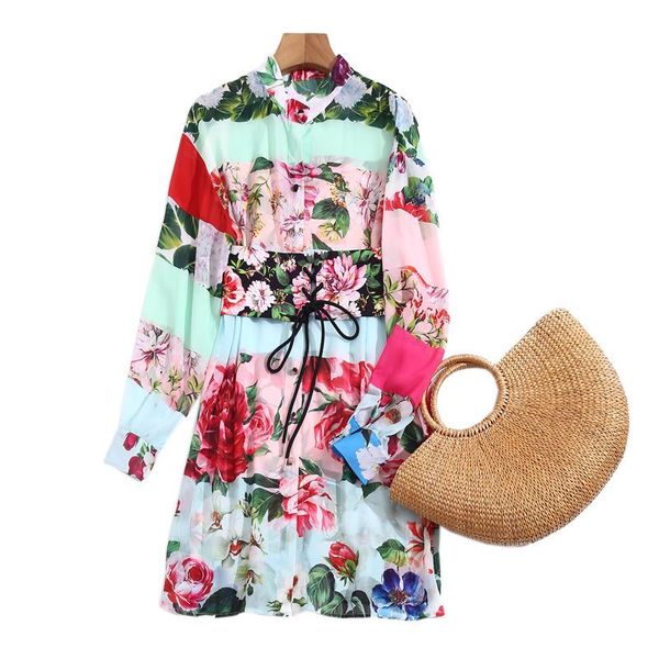 casual dresses fashion designer summer women's chiffon mini dress holiday beach binding waist rose printing, Black;gray
casual dresses fashion designer summer women's chiffon mini dress holiday beach binding waist rose printing, Black;gray