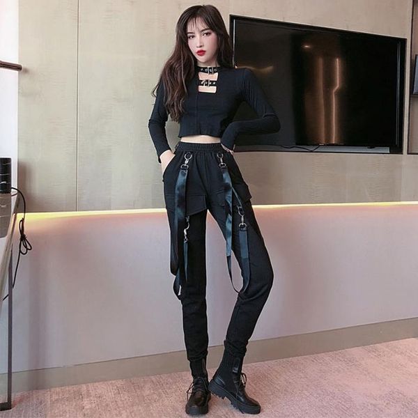 women's pants & capris gegejia autumn internet celebrity dark series cropped t-shirt + high waist slim fit slimming workwear two-piece, Black;white
women's pants & capris gegejia autumn internet celebrity dark series cropped t-shirt + high waist slim fit slimming workwear two-piece, Black;white