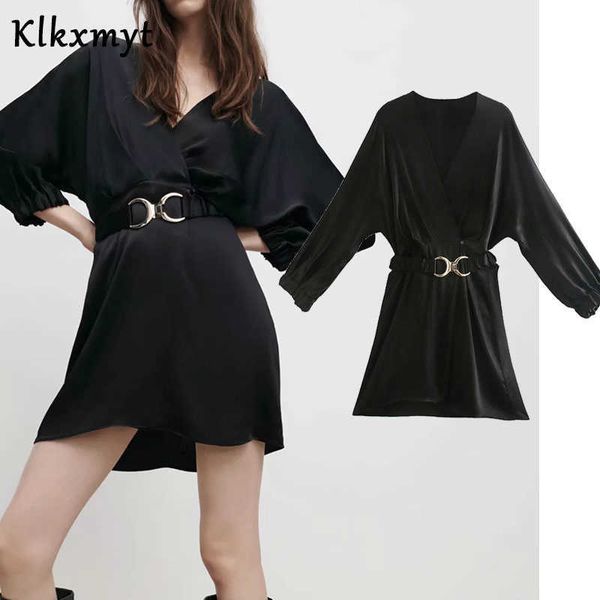 klkxmyt za dress women chic fashion with belt mini vintage long sleeve v neck female es vestidos mujer 210527, Black;gray
klkxmyt za dress women chic fashion with belt mini vintage long sleeve v neck female es vestidos mujer 210527, Black;gray