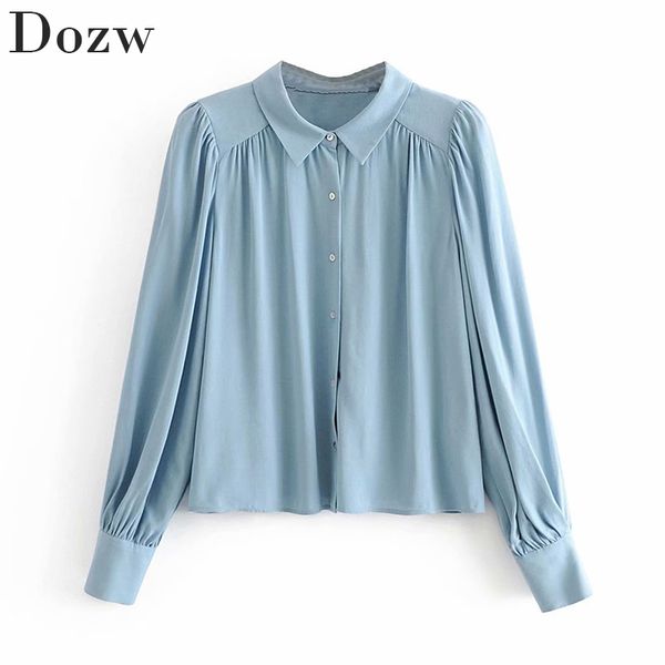 women elegant casual solid blouses long sleeve stylish pleated blue blouse ladies office turn down collar shirt 210414, White
women elegant casual solid blouses long sleeve stylish pleated blue blouse ladies office turn down collar shirt 210414, White