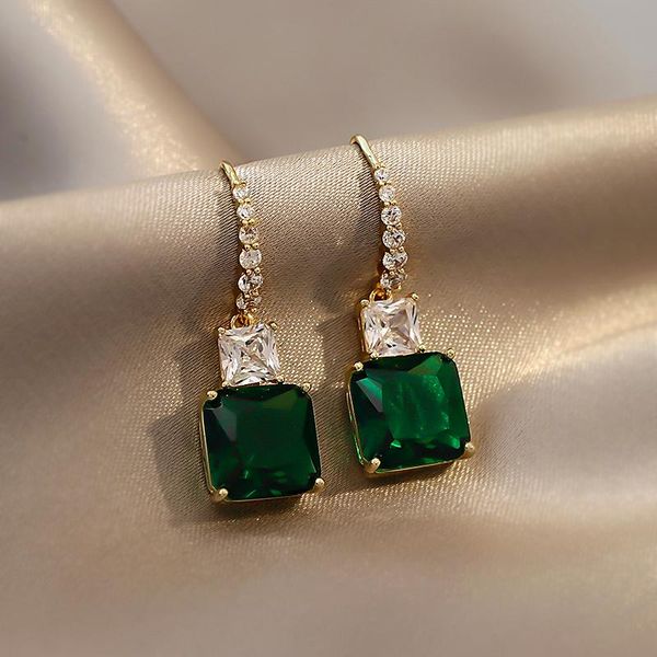 dangle & chandelier luxury exquisite green crystal square pendant drop earrings for woman korean fashion jewelry party girl's temperame, Silver
dangle & chandelier luxury exquisite green crystal square pendant drop earrings for woman korean fashion jewelry party girl's temperame, Silver