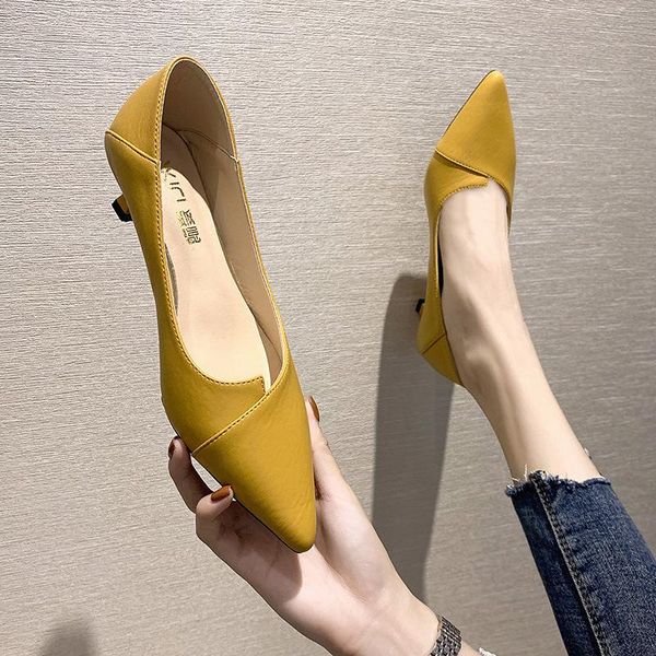 dress shoes korean version simple shallow mouth pointed mid heel for women, Black
dress shoes korean version simple shallow mouth pointed mid heel for women, Black